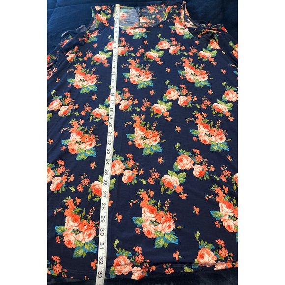 Shift Floral Dress by VOLL w/Cold Shoulder Sleeve Women Size M Rayon Blend - Picture 8 of 11